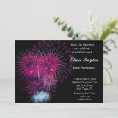 Invitation de la fête de retraite Pink Fireworks (Debout devant)