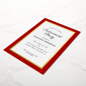 Invitation de la fête de retraite Red et Gold Foil (Rotation)