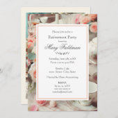 Invitation de la fête de retraite Rose Rose (Devant / Derrière)