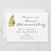 Invitation de la fête de retraite Tournesol et ois (Dos)