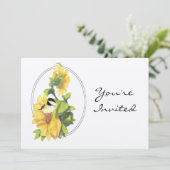 Invitation de la fête de retraite Tournesol et ois (Debout devant)