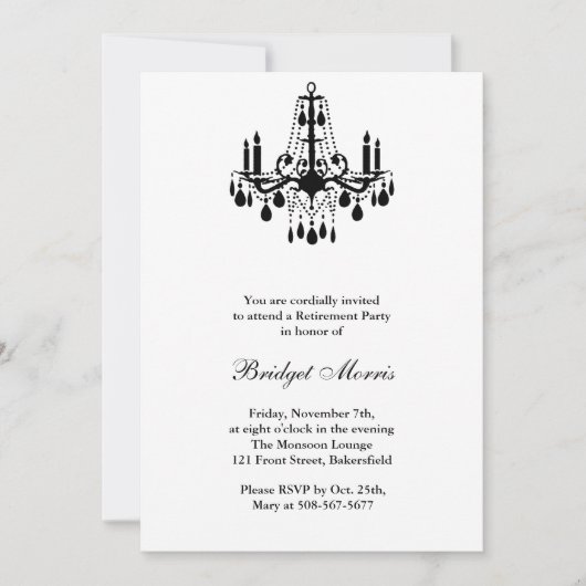 Invitation de la fête de retraite White Grand Ball (Devant)