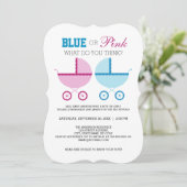 Invitation de la fête de révélation de genre bleu (Debout devant)