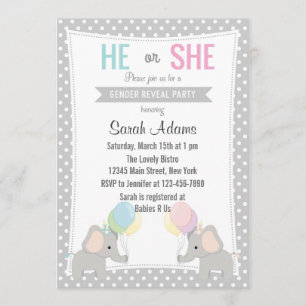 Invitation de la fête de révélation de genre Eleph