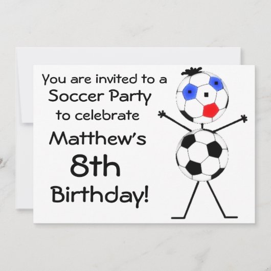 Invitation de la fête de soccer anniversaire (Devant)