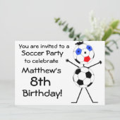 Invitation de la fête de soccer anniversaire (Debout devant)