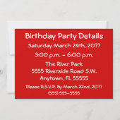 Invitation de la fête de soccer anniversaire (Dos)
