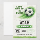 Invitation de la fête de soccer modifiable (Devant / Derrière)