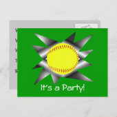 Invitation de la fête de softball de stade rapide (Devant / Derrière)