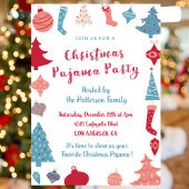 Invitation de la fête de sommeil adulte rouge bleu