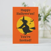 Invitation de la fête de sorcière d'Halloween (Debout devant)