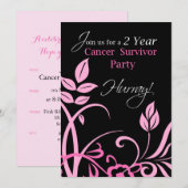 Invitation de la fête de survivant du cancer du se (Devant / Derrière)