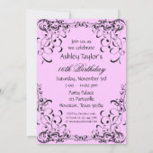 Invitation de la fête de Sweet sixteen des perles  (Dos)