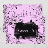 Invitation de la fête de Sweet sixteen des perles  (Devant / Derrière)