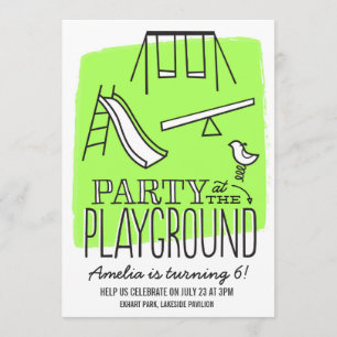 Invitation de la fête de terrain de jeu - Chaux