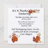 Invitation de la fête de Thanksgiving (Dos)