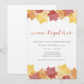 Invitation de la fête de Thanksgiving des Feuilles (Devant / Derrière)