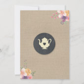 Invitation de la fête de thé à la théière pour cou (Dos)