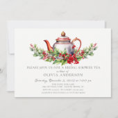 Invitation de la fête de thé de la saison de Noël (Devant)