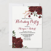 Invitation de la fête de vacances de la Rose rouge (Devant)