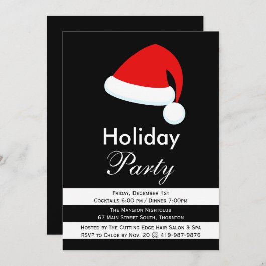 Invitation de la fête de vacances d'entreprise Pèr (Devant / Derrière)