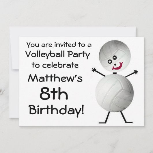 Invitation de la fête de volley-ball anniversaire (Devant)