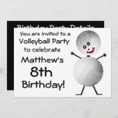 Invitation de la fête de volley-ball anniversaire (Devant / Derrière)