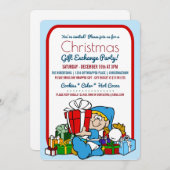 Invitation de la fête d'échange cadeau de Noël (Devant / Derrière)