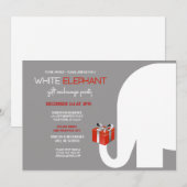 Invitation de la fête d'échange de cadeaux White E (Devant / Derrière)