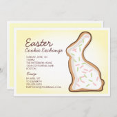 Invitation de la fête d'échange de cookies Bunny d (Devant / Derrière)