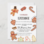 Invitation de la fête d'échange de cookies de Noël (Devant)