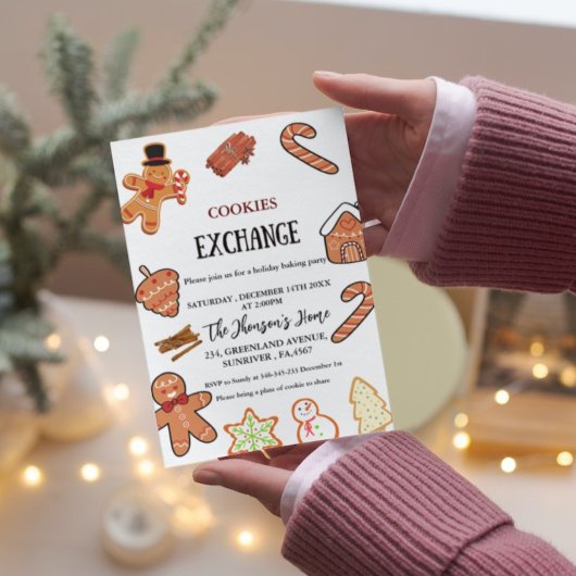 Invitation de la fête d'échange de cookies de Noël