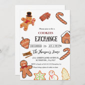 Invitation de la fête d'échange de cookies de Noël (Devant / Derrière)