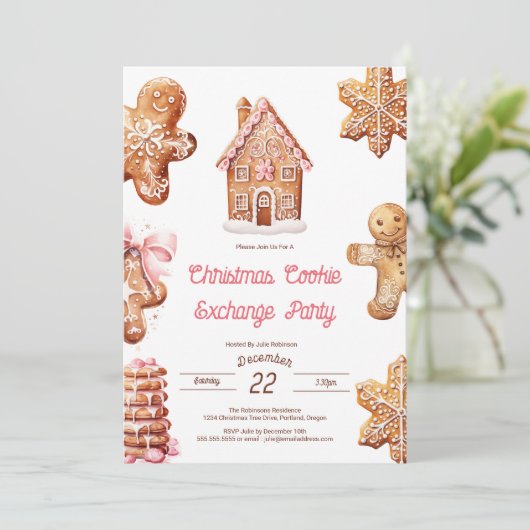 Invitation de la fête d'échange de cookies de vaca (Debout devant)