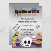 Invitation de la fête d'échange de gâteaux d'Hallo (Devant / Derrière)