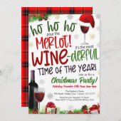 Invitation de la fête d'échange de vins de Noël (Devant / Derrière)