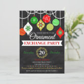Invitation de la fête d'échange d'ornement de Noël (Debout devant)