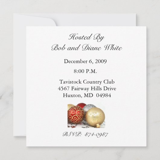 Invitation de la fête d'engagement (Dos)