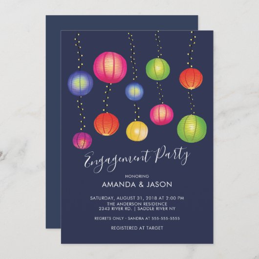 Invitation de la fête d'engagement des lanternes d (Devant / Derrière)