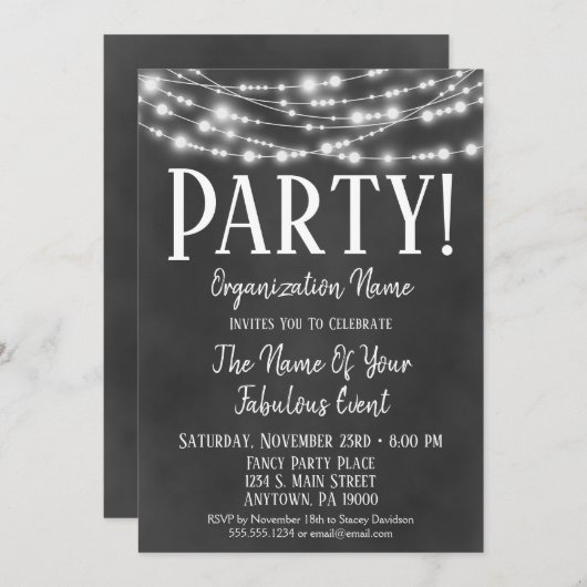 Invitation de la Fête d'entreprise du tableau de b (Devant / Derrière)