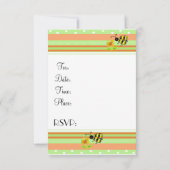 Invitation de la fête des abeilles mignonne (Dos)