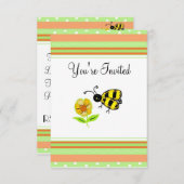 Invitation de la fête des abeilles mignonne (Devant / Derrière)