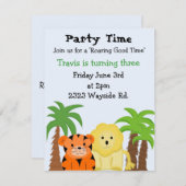 Invitation de la fête des animaux de la Jungle (Devant / Derrière)