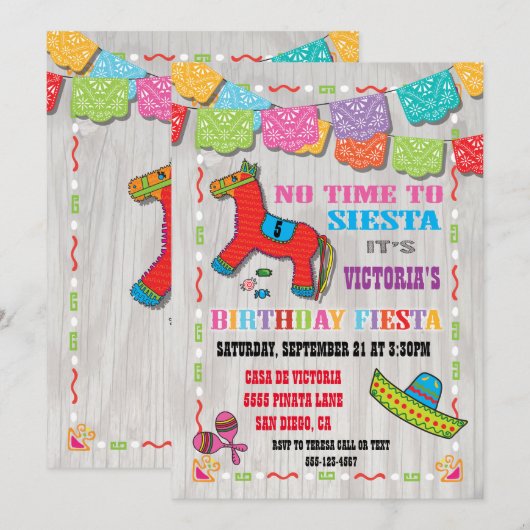 Invitation de la fête des Anniversaires de enfants (Devant / Derrière)