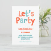 Invitation de la fête des Anniversaires de enfants (Debout devant)