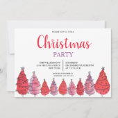 Invitation de la fête des arbres de Noël rouges (Devant)