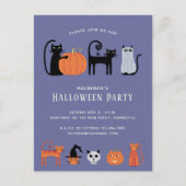 Invitation de la fête des chats d'Halloween (Devant)