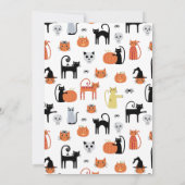 Invitation de la fête des chats d'Halloween (Dos)