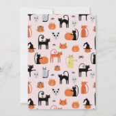 Invitation de la fête des chats d'Halloween (Dos)