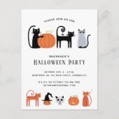Invitation de la fête des chats d'Halloween (Devant)